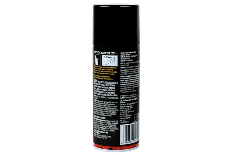 3M Scotch Super 77 Multipurpose Adhesive Spray, Bonds to Fabric, Cardboard, Plastic, Metal, Wood, Felt, and More, 10.7 Ounces (7716) - Image 2
